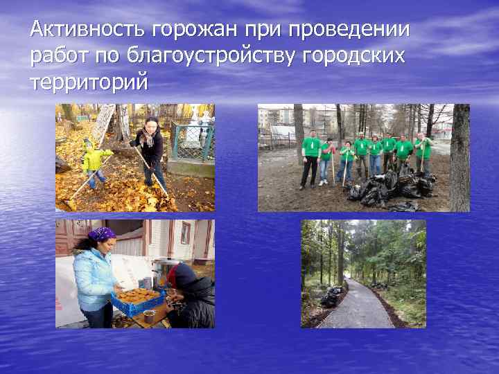 Активность горожан при проведении работ по благоустройству городских территорий 