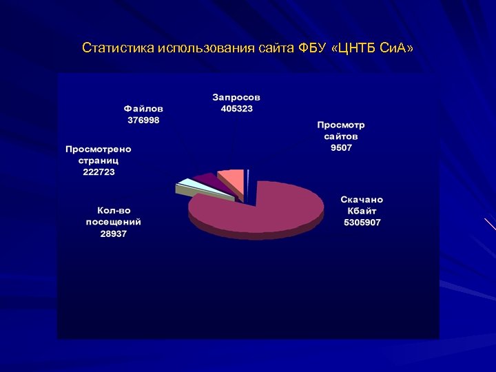 Статистика использования сайта ФБУ «ЦНТБ Си. А» 