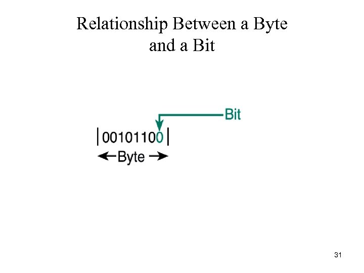 Relationship Between a Byte and a Bit 31 