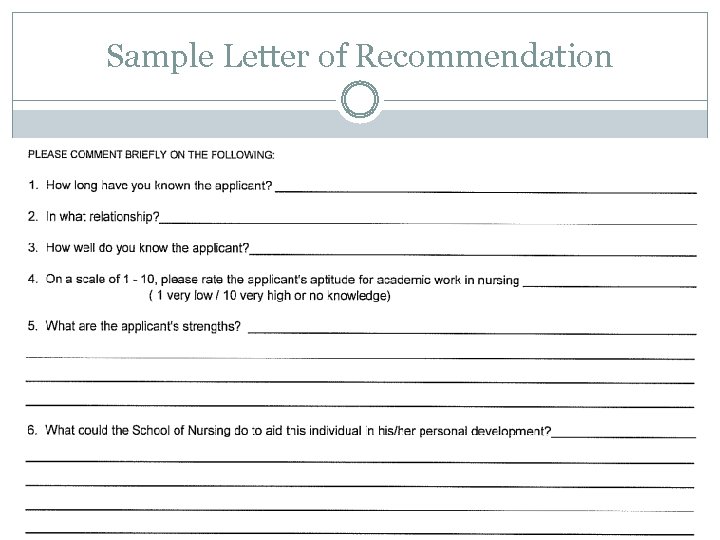 Sample Letter of Recommendation 