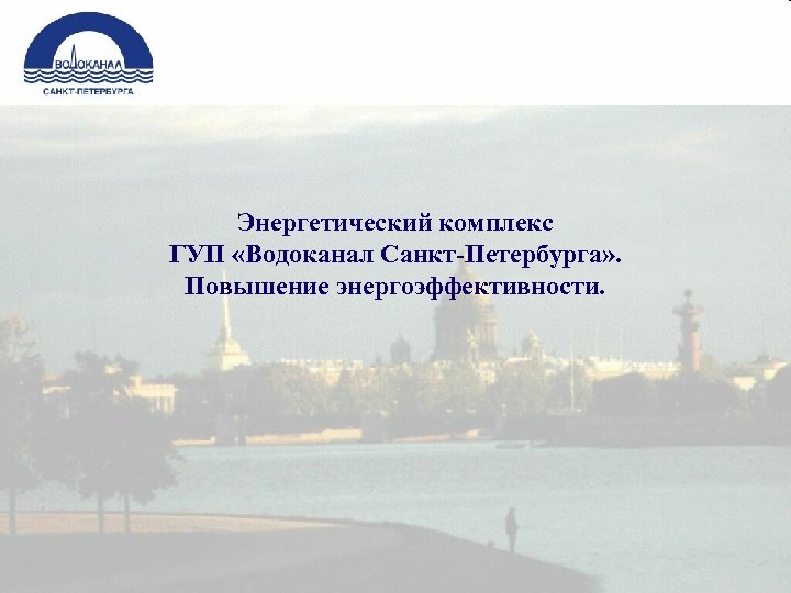 Энергетический комплекс ГУП «Водоканал Санкт-Петербурга» . Повышение энергоэффективности. 