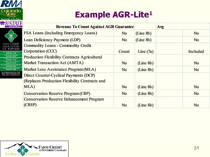 Example AGR-Lite 1 Copyright 2008, All Rights Reserved 31 