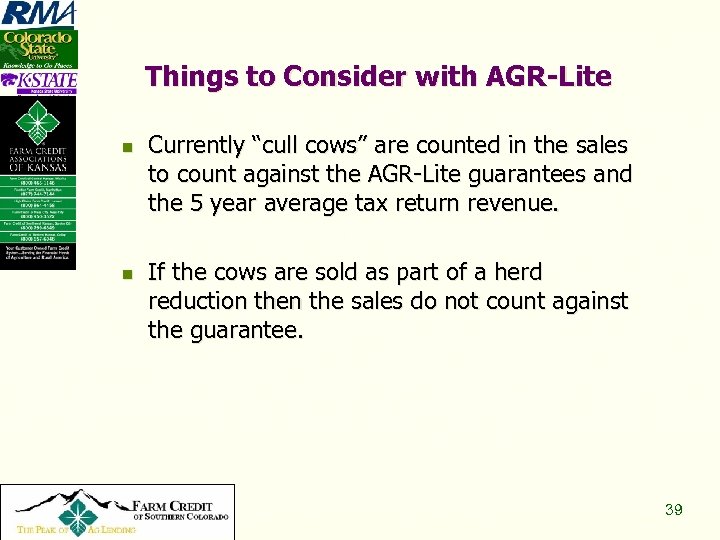 Things to Consider with AGR-Lite n n Copyright 2008, All Rights Reserved Currently “cull