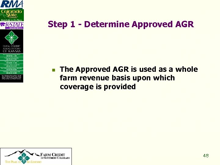 Step 1 - Determine Approved AGR n Copyright 2008, All Rights Reserved The Approved