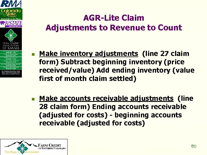 AGR-Lite Claim Adjustments to Revenue to Count n n Copyright 2008, All Rights Reserved