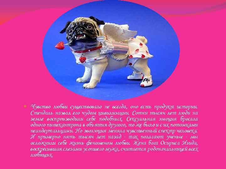  Чувство любви существовало не всегда, оно есть продукт истории. Стендаль назвал его чудом