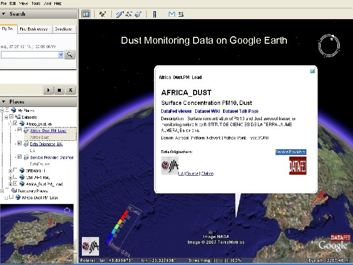 Dust Monitoring Data on Google Earth Helping the World to Communicate Geographically 