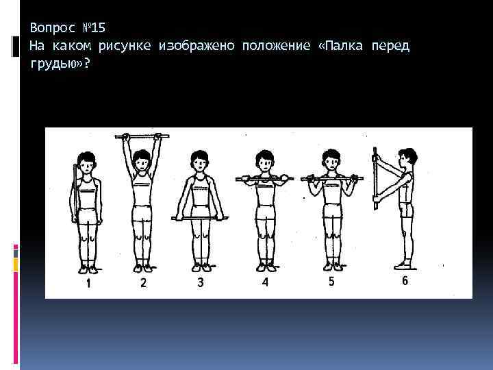 Какое положение изображено на рисунке. Положение палка перед грудью. Упражнение палка перед грудью. Изображение положения палки перед грудью. На каком рисунке изображено положение палка перед грудью.