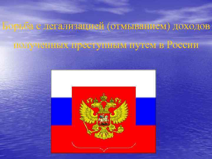 Борьба с легализацией (отмыванием) доходов полученных преступным путем в России 