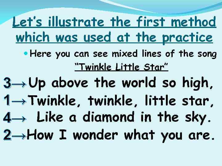 Let’s illustrate the first method which was used at the practice Here you can