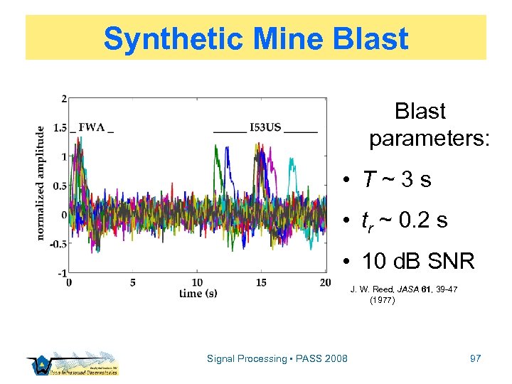 Synthetic Mine Blast parameters: • T~3 s • tr ~ 0. 2 s •