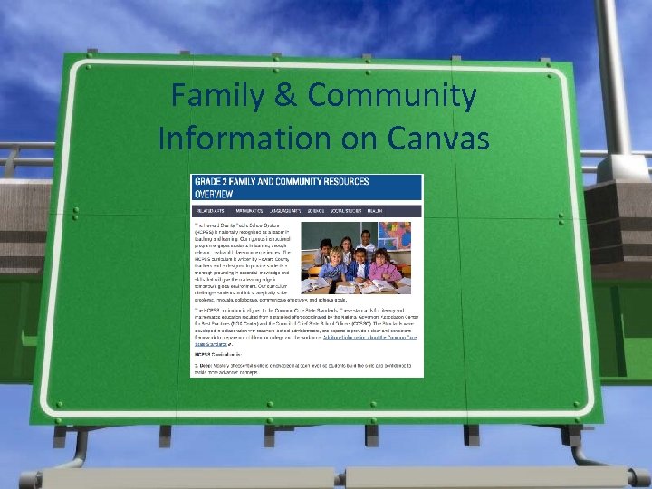 Family & Community Information on Canvas 