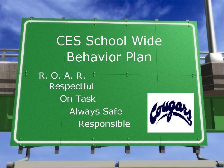 CES School Wide Behavior Plan R. O. A. R. Respectful On Task Always Safe