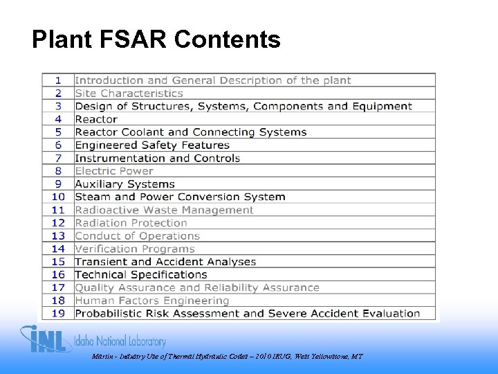 Industry Use of Thermal Hydraulic Codes Robert P