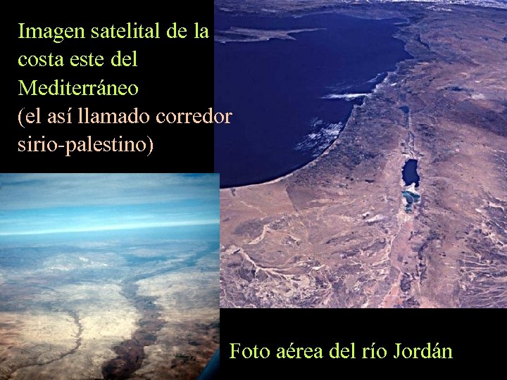 Imagen satelital de la costa este del Mediterráneo (el así llamado corredor sirio-palestino) Foto