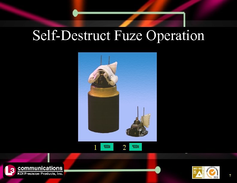 Self-Destruct Fuze Operation 1 2 7 