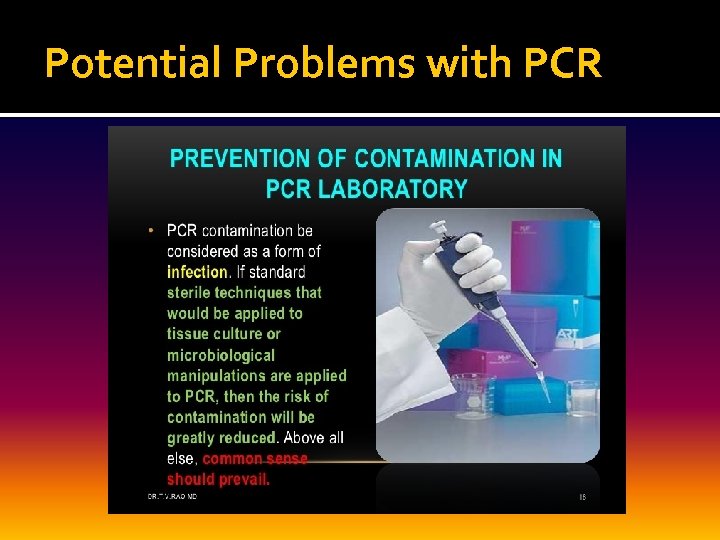 Potential Problems with PCR 