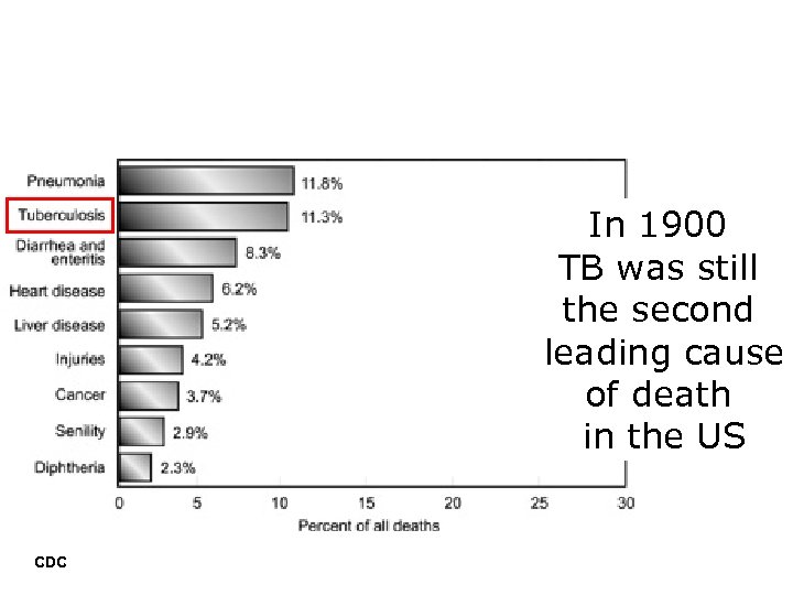 In 1900 TB was still the second leading cause of death in the US