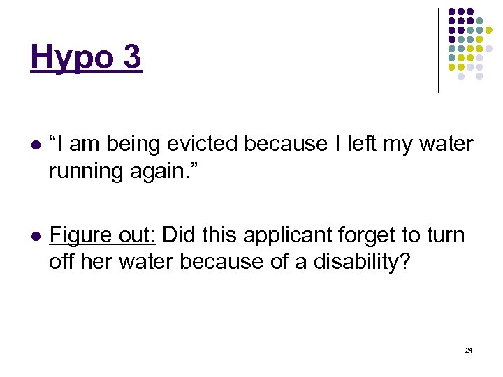 Hypo 3 l “I am being evicted because I left my water running again.