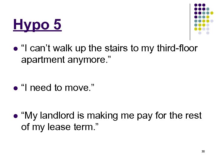 Hypo 5 l “I can’t walk up the stairs to my third-floor apartment anymore.