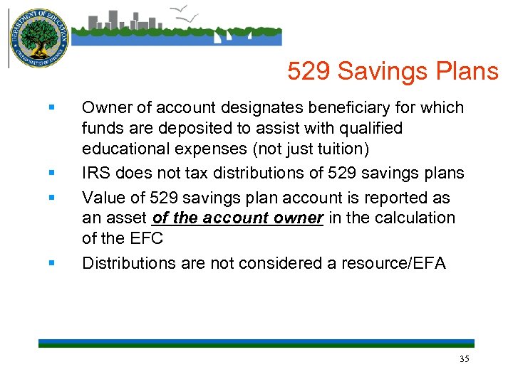 529 Savings Plans § § Owner of account designates beneficiary for which funds are