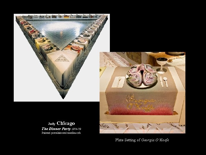 Judy Chicago The Dinner Party 1974 -79 Painted porcelain and needlework Plate Setting of