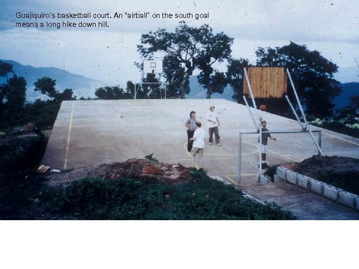 Guajiquiro’s basketball court. An “airball” on the south goal means a long hike down