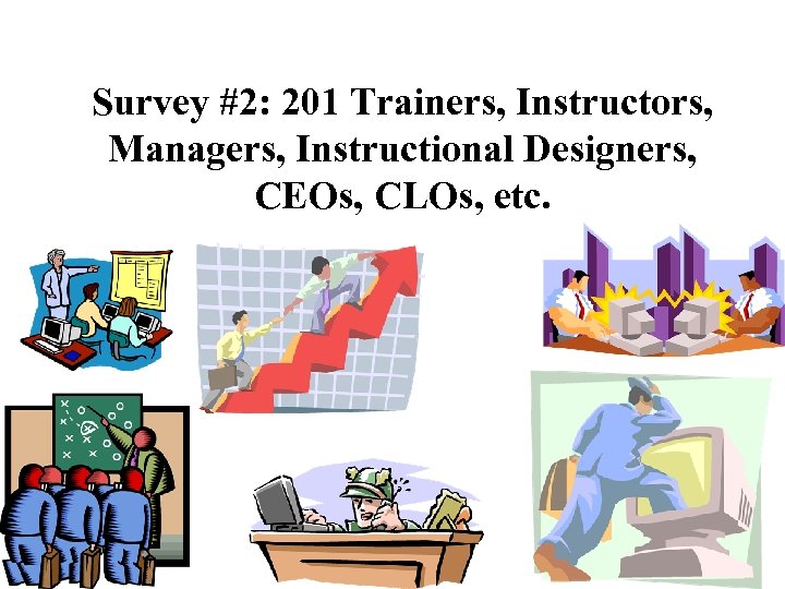 Survey #2: 201 Trainers, Instructors, Managers, Instructional Designers, CEOs, CLOs, etc. 