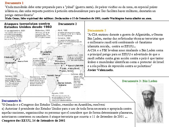 Documento 1 “Cada musulmán debe estar preparado para a “yihad” (guerra santa). Se países