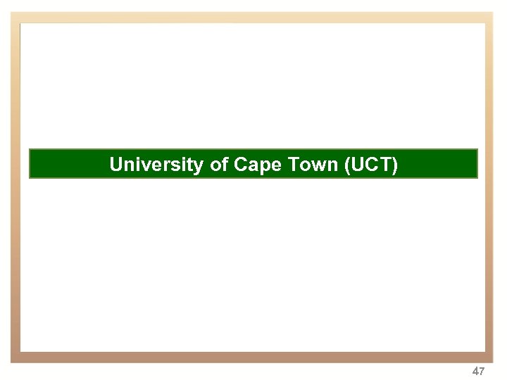 Overview • Background to transformation of higher education in South Africa: ü White Paper