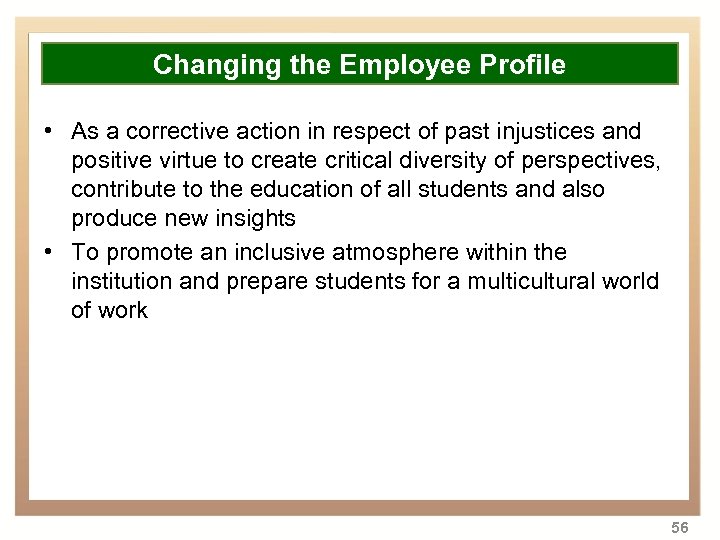 Overview Changing the Employee Profile • As a corrective transformation of higher education •
