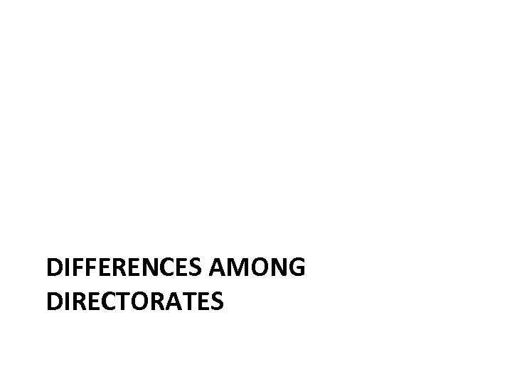 DIFFERENCES AMONG DIRECTORATES 