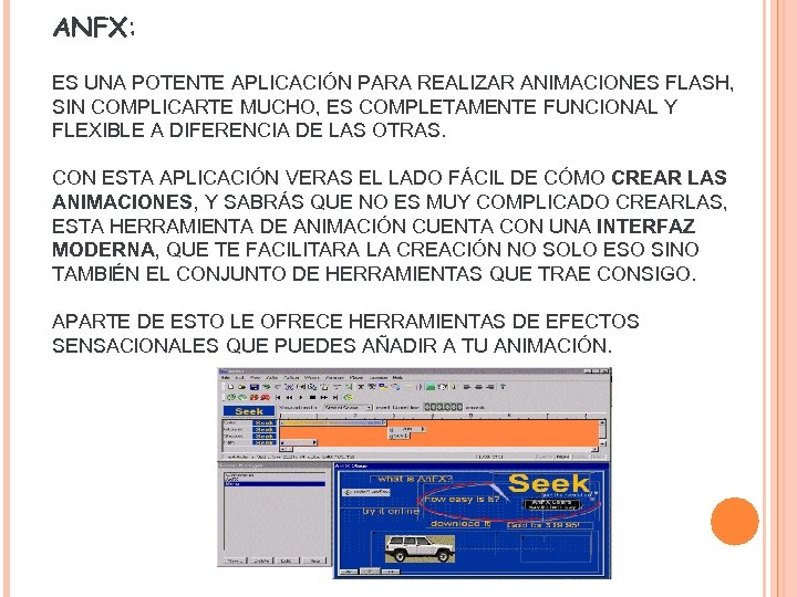 ANFX: ES UNA POTENTE APLICACIÓN PARA REALIZAR ANIMACIONES FLASH, SIN COMPLICARTE MUCHO, ES COMPLETAMENTE
