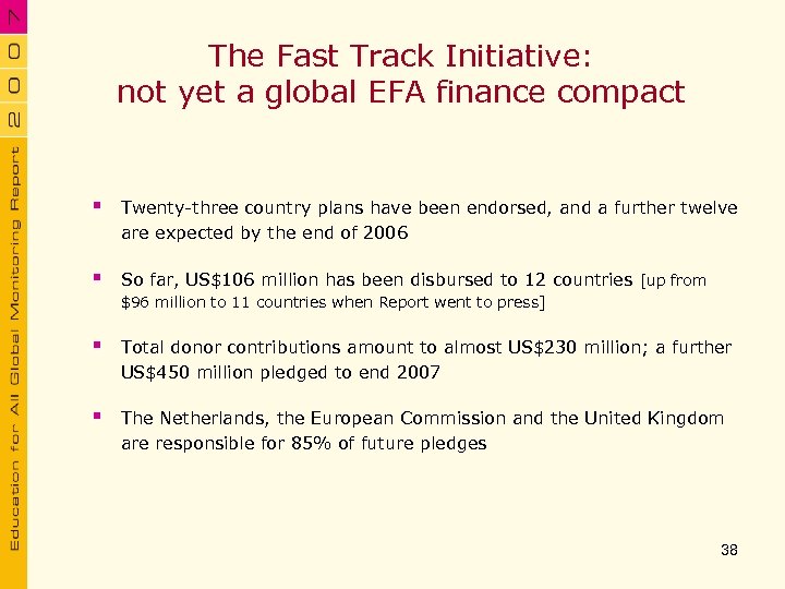The Fast Track Initiative: not yet a global EFA finance compact § Twenty-three country