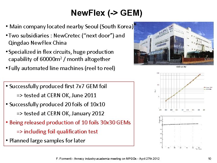 New. Flex (-> GEM) • Main company located nearby Seoul (South Korea) • Two