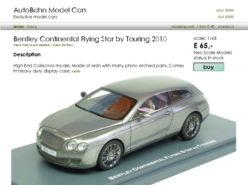 Auto. Bahn Model Cars your data Exclusive model cars home - back our data