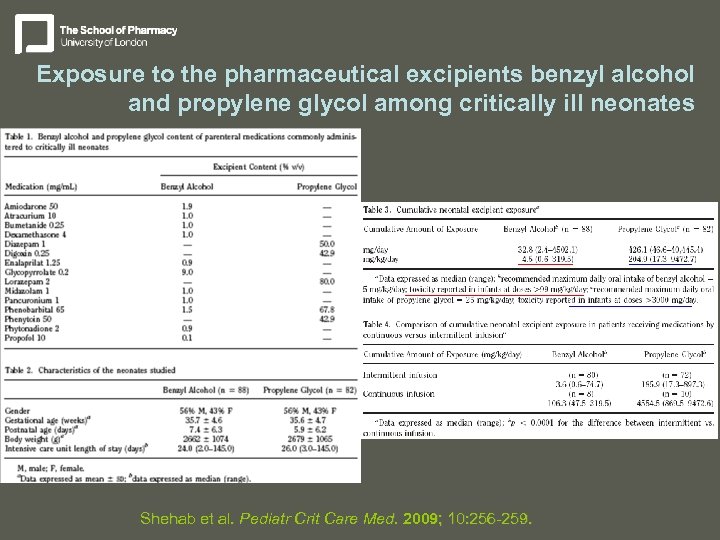 Exposure to the pharmaceutical excipients benzyl alcohol and propylene glycol among critically ill neonates