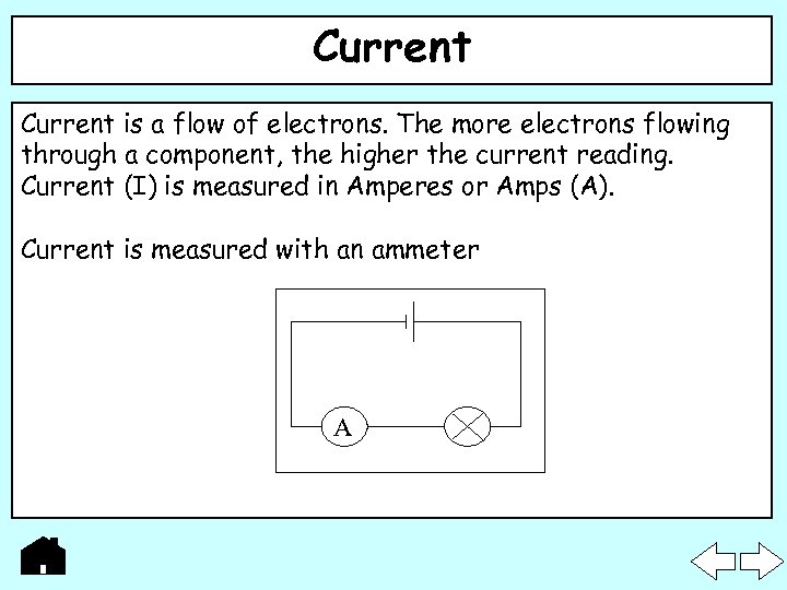 Current is a flow of electrons. The more electrons flowing through a component, the