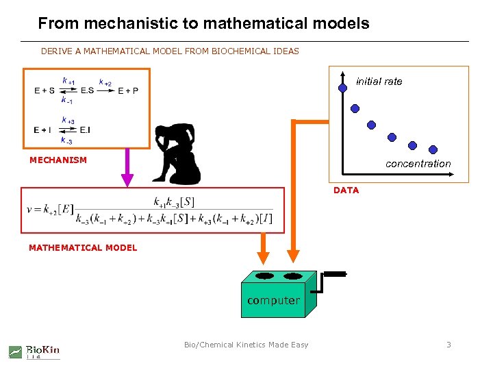 From mechanistic to mathematical models DERIVE A MATHEMATICAL MODEL FROM BIOCHEMICAL IDEAS initial rate
