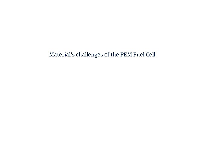 Material‘s challenges of the PEM Fuel Cell 