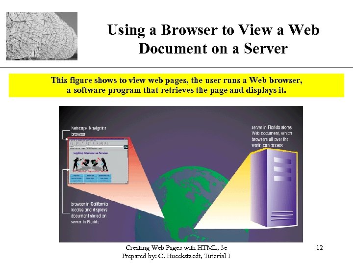 Using a Browser to View a Web XP Document on a Server This figure