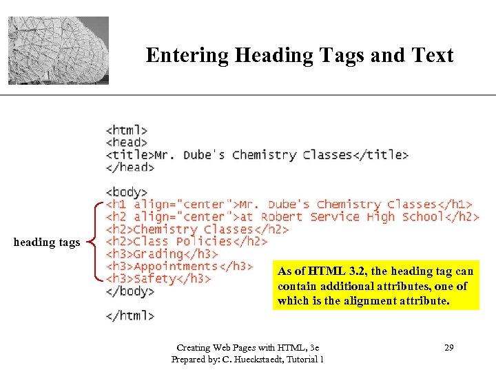 XP Entering Heading Tags and Text heading tags As of HTML 3. 2, the