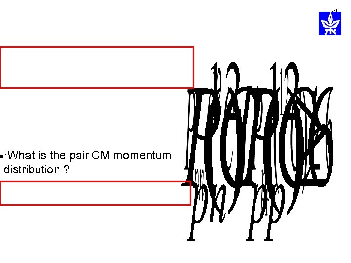 ·What is the pair CM momentum distribution ? 