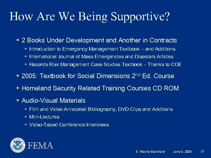 How Are We Being Supportive? § 2 Books Under Development and Another in Contracts