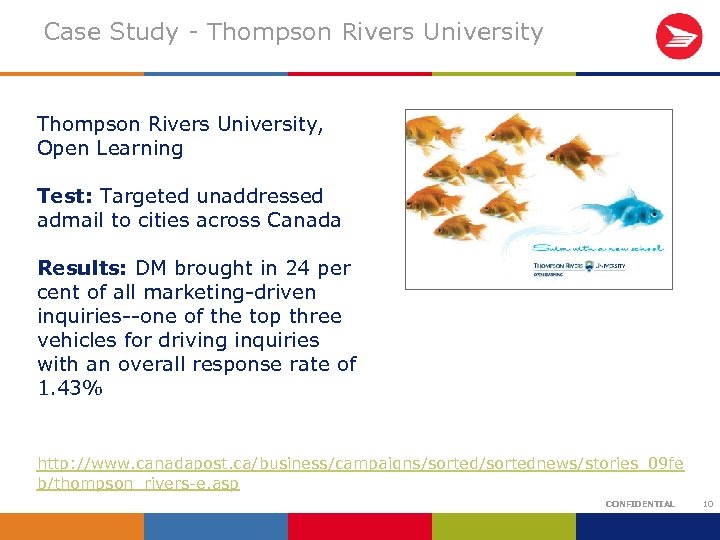 Case Study - Thompson Rivers University, Open Learning Test: Targeted unaddressed admail to cities