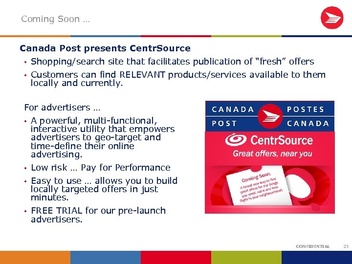 Coming Soon … Canada Post presents Centr. Source Shopping/search site that facilitates publication of