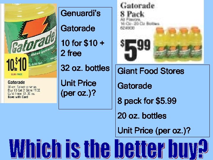 Genuardi’s Gatorade 10 for $10 + 2 free 32 oz. bottles Giant Food Stores