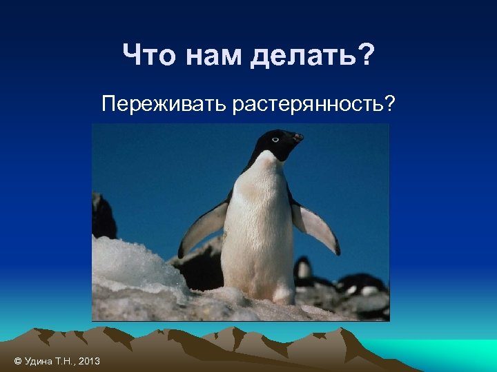 Что нам делать? Переживать растерянность? © Удина Т. Н. , 2013 