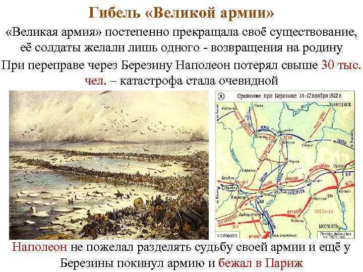 Гибель «Великой армии» «Великая армия» постепенно прекращала своё существование, её солдаты желали лишь одного