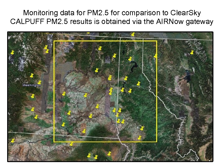 Monitoring data for PM 2. 5 for comparison to Clear. Sky CALPUFF PM 2.